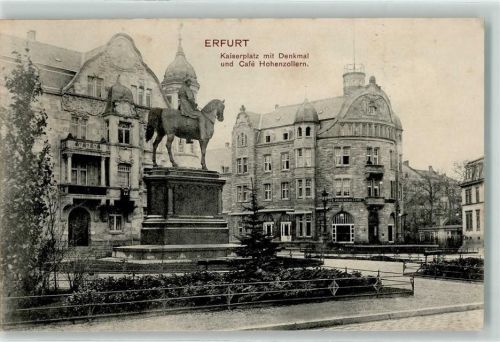 Erfurt Kaiserplatz Reiter- Denkmal Cafe Hohenzollern