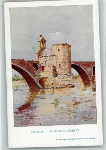 Avignon 1916 Le Pont St. Benezet, sign Palun AK