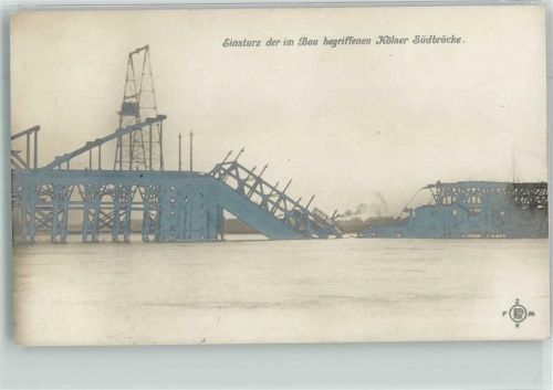 Köln Altstadt-Süd 101 Einsturz der im Bau begriffenen Südbrücke 1908