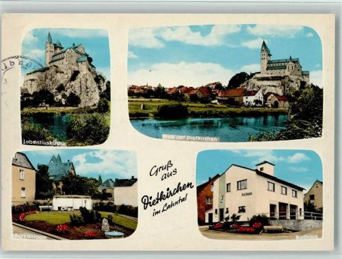 Dietkirchen Lubentiuskirche Blick auf Dietkirchen Parkanlage Rathaus 4-Bildaufnahme