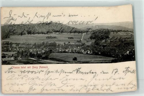 Nazza 1910 mit Burg Heineck