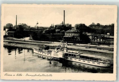 Riesa Dampferhaltestelle Seitenraddampfer Rathen