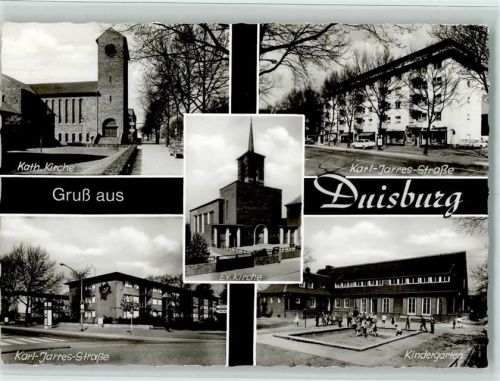 Duisburg Kath. Kirche Karl-Jarres-Straße Evangel. Kirche Kindergarten