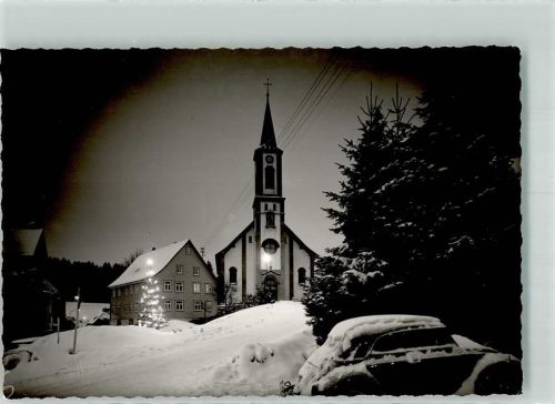 Schönwald Kirche VW Käfer Ort handschriftlich Winter