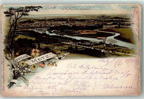 Metz 1900 Blick vom Fort St. Quentin