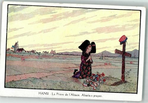 Das Gebet des Elsass Kind Tracht Grab P. J. Callais et Cie No. 1