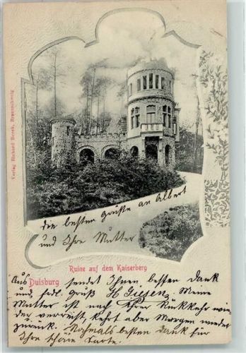 Duisburg 1901 Ruine auf dem Kaiserberg
