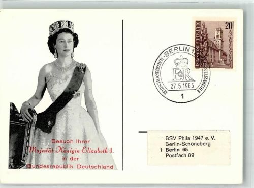 Berlin Mitte Deutschlandbesuch Queen Elisabeth II. 27.5.1956