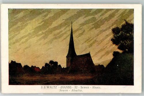 Sewen Kirche 32 P. J. Callais et Cie No. 181 Hansi (Waltz) Künstlerkarte