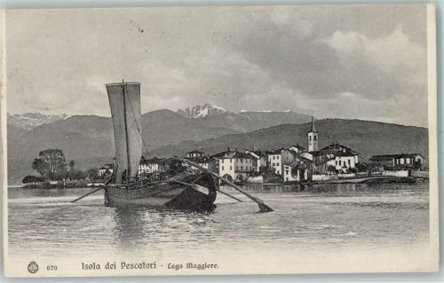 Brissago Valtravaglia 1908 Ort lt. Stempel Isola dei Pescatori