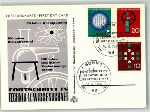 Fortschritt in Technik u. Wissenschaft Ersttagskarte Sondermarken 14.8.1964