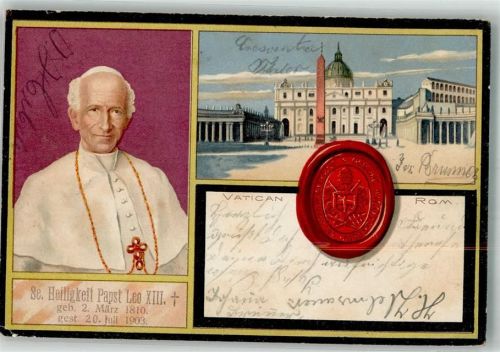 Roma 1903 Heiligkeit Papst Leo XIII Trauerkarte