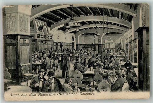 5020 Salzburg Gebrauchsspuren Gasthaus Augustiner Bräustübel innen