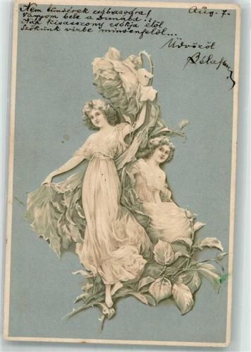Frauen Rosen Schmidt Edgar No. 257 Erotik 1901 Prägedruck