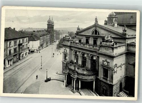 Plzen Pilsen Semetana-Promenade mit Stadttheater Synagoge