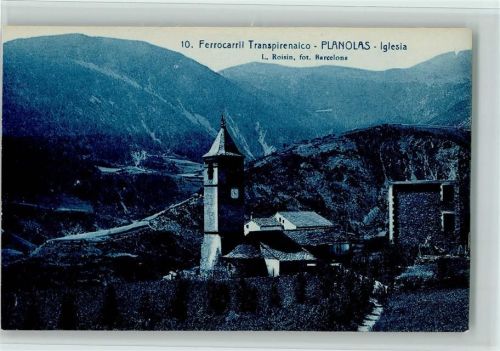 Planolas Kirche Transpirenaico-Eisenbahn