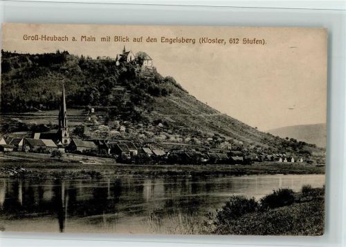 63920 W8766 Großheubach - Ortsansicht mit Blick auf den Engelsberg Klsoter