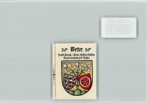 W3552 Wetter (Hessen) Vignette Wappen Kaffee Hag ca 1920-1940 Vignette