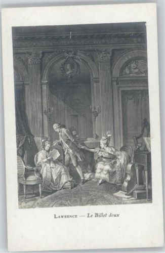 Gemälde von Lawrence, Le Billet doux , Brief lesen , Cello , Fußbank