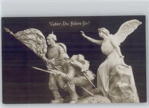 Engel : Vater, Du führe Sie - Patriotik - Soldaten mit Fahnen WK I AK