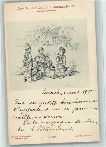 1901 Skizzenbuch Nr. 69 - Seifenblasen - Verlag Martin Rommel - Gute Erhaltung