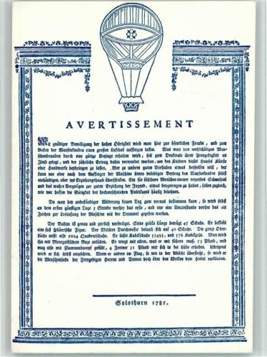 175 Jahre Ballonaufstieg zu Gunsten der Kinderhilfe , Freiballon Bernina Bordstempel - Sonderstempel - Jubiläumsaufstieg 8. Mai 1960 Solothurn