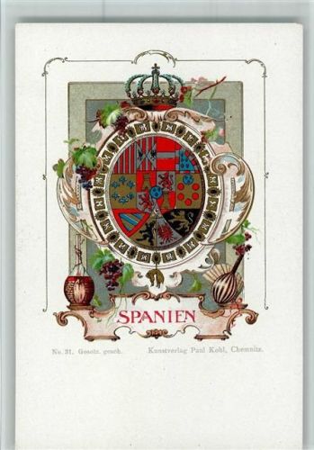 Wappen - Spanien - Kunstverlag Kohl Nr. 31 AK Gute Erhaltung Motiv Spanien