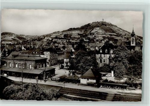 Heppenheim Blick auf Bahnhof und Starkenburg
