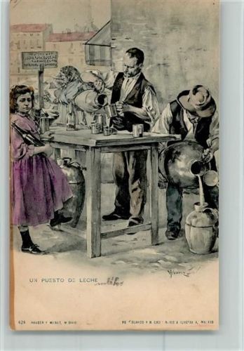 1905 Un Puesto De Leche - Nr. 424 Hauser y Menet AK