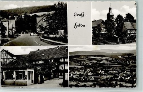 Groß-Felda Ortsansichten Kirche Gesamtansicht 4-Bildaufnahme
