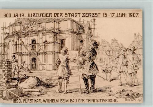 Zerbst Nr. 1690 Ereignis - 900 jähr. Jubelfeier 1907 - sign Max Korn - Mittelalter