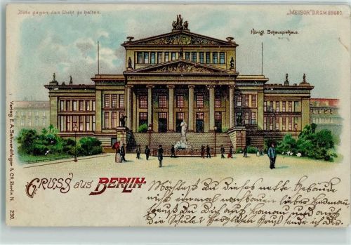 Berlin Mitte 1900 Gruss aus Verlag Schwerdtfeger Nr. 230 Schauspielhaus AK