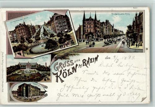 Köln Hohenstaufenring 1899 Hohenstaufenring Hohenzollern-Ring Flora Theater 4-Bildaufnahme