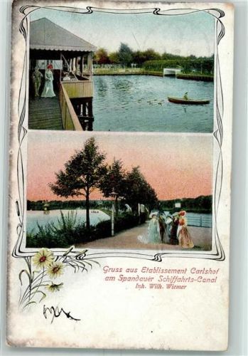 Charlottenburg Etablissement Carlshof am Spandauer Schiffahrts-Kanal Inh Wilh. Wiemer