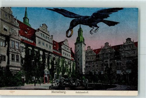 Merseburg 1909 Lunakarte 21007 Schlosshof Elster mit Ring