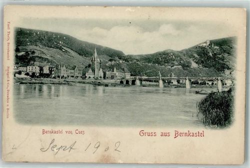 Bernkastel Reliefdruck , plastisch ausgearbeitet Bernkastel von Cues