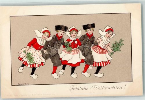 Verlag Dondorf Nr. 167 AK Holzschuhe Tracht Weihnachten AK