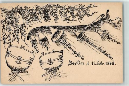 Charlottenburg 1898 Stiftungsfest d. Akademischen Orchestervereins 11.Feb.1898