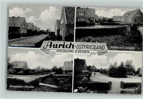Aurich 1961 Glogauer, Breslauer, Stettiner Straße, gute Erhaltung AK