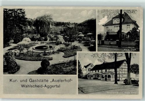53797 W5204 Wahlscheid , Siegkr Gebrauchsspuren Kur- und Gaststätte Auelerhof Haus Olga Restaurant und Haus Emmi