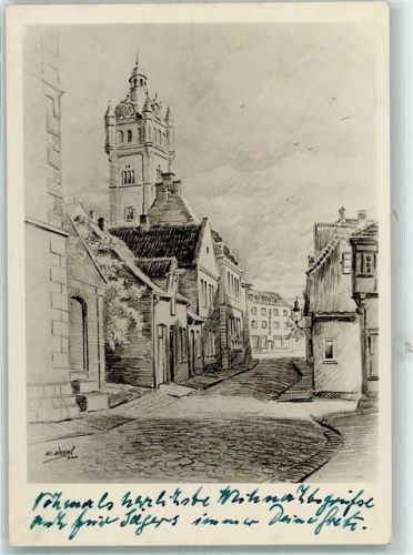 Verden Ritter-Straße mit Blick auf den Rathaus-Platz sign E. Wessel