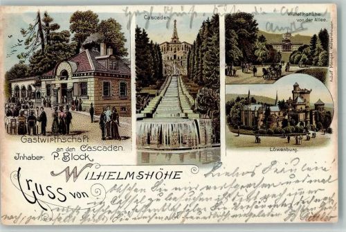 Wilhelmshöhe 1903 Gruss aus - Gasthaus an den Cascaden , gute Erhaltung AK