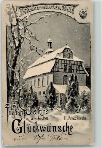 Bad Frankenhausen 1903 Hl. Kreuzkirche Winter