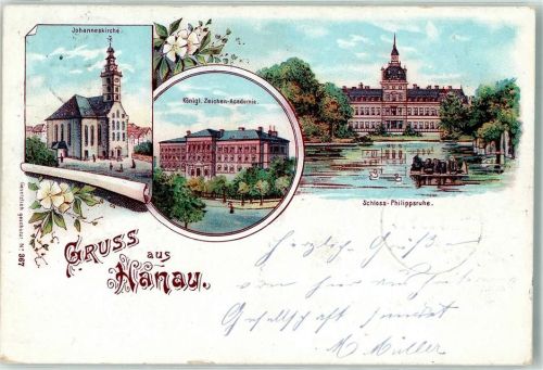 Hanau 1903 Johanneskirche Königliche Zeichen Akademie Schloss Philippsruhe