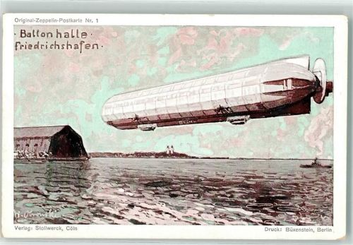 Original Zeppelin Postkarte Nr. 1 Verlag Stollwerck