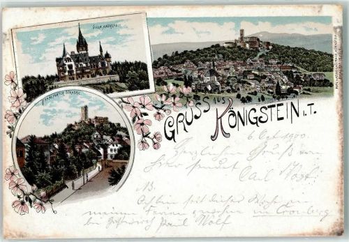 Königstein 1900 Villa Andreae Frankfurter Straße Burgruine Königstein