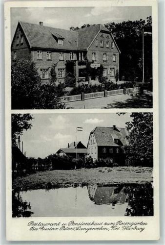 Langenrehm Gasthaus Pension zum Rosengarten Fahne See Landpost Hamburg Harburg