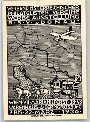 Verb. Österr. Phil. Vereine Ausstellung Donau 1937 Wien