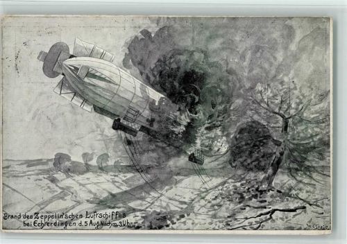 1909 Echterdingen Katastrophe , sign Staud AK
