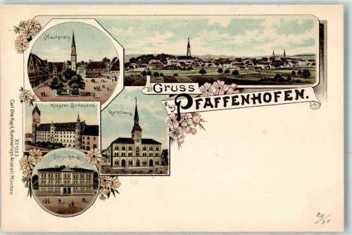 Pfaffenhofen Rathaus Schulhaus Kloster Scheyern Hauptplatz